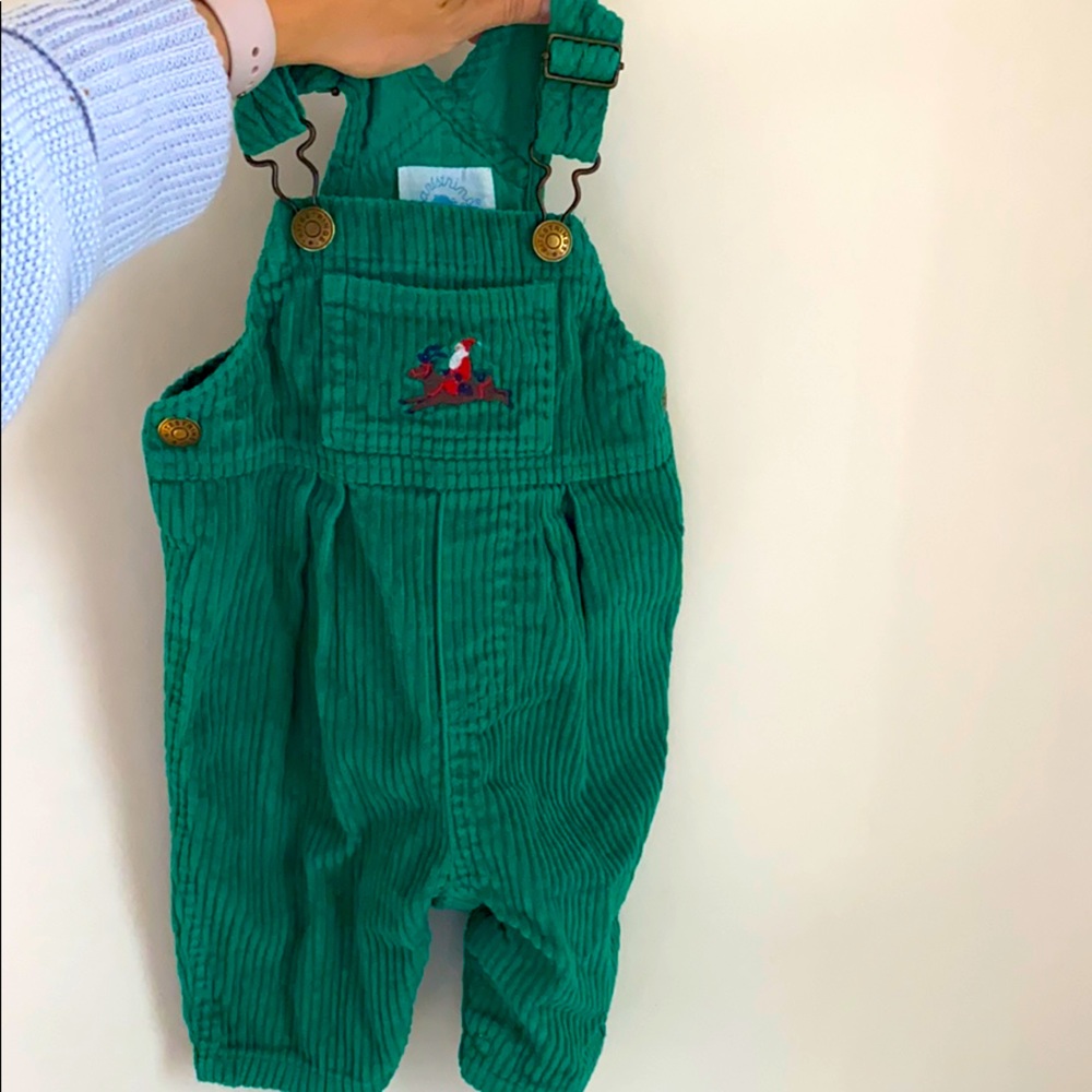 Vintage hartstrings baby xmas overalls 3-6 mos